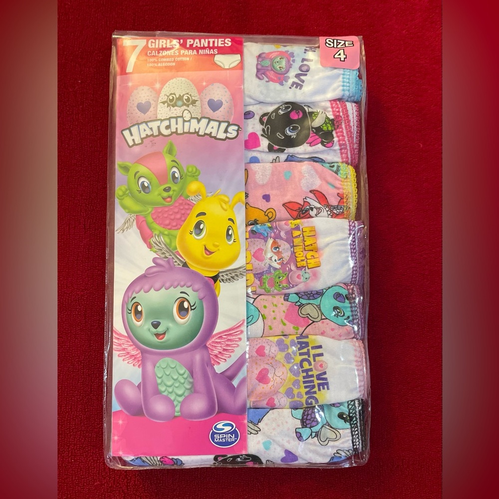Spin Master Girl's "Hatchimals" Variety 7 Different Design Panties Size: 4